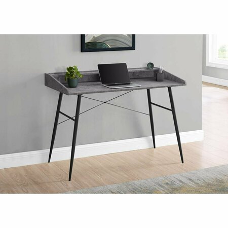 DAPHNES DINNETTE 48 in. Metal Computer Desk Grey Stone-Look - Black DA3061494